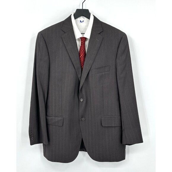 jacket blazer sport coat suit coat 100% wool brown two button 42R - Picture 2 of 6